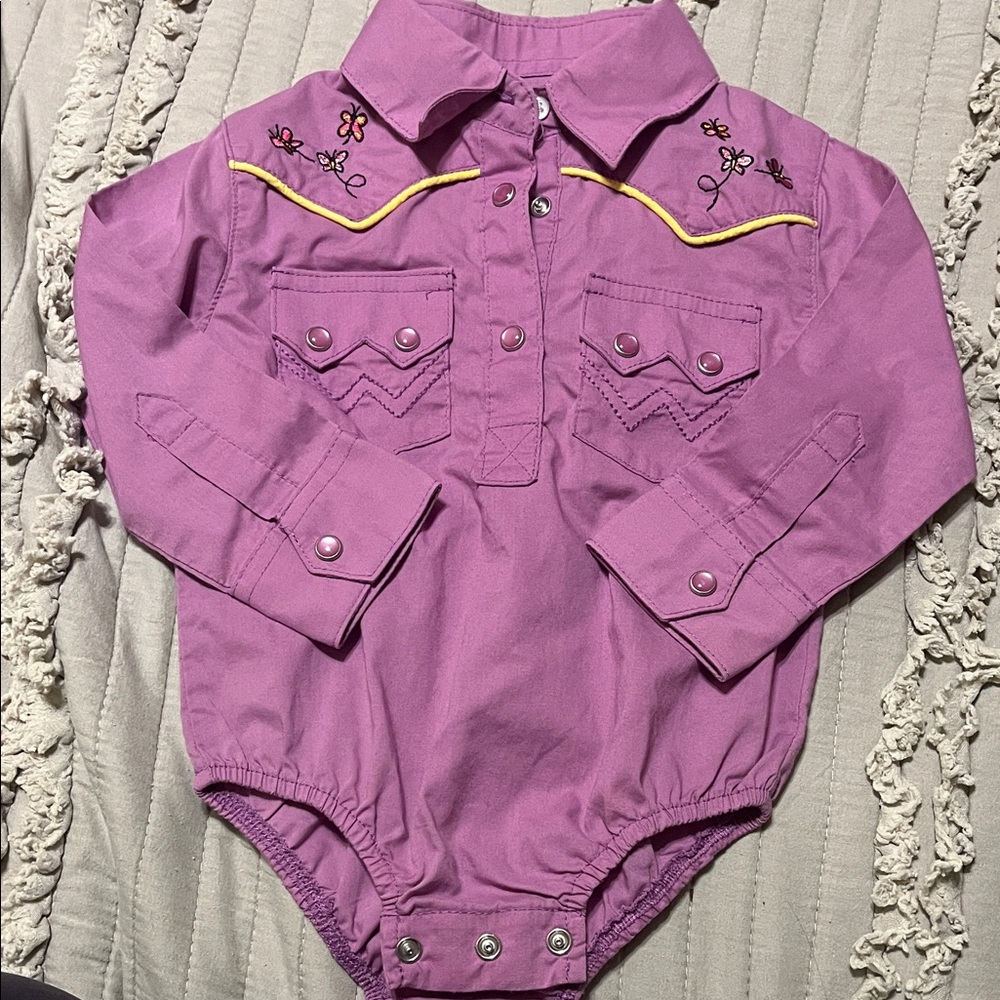 Wrangler Purple Baby Onesie